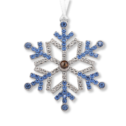 Navidad-Ornamento en forma de nieve con proyección de foto personalizada | Jessemade