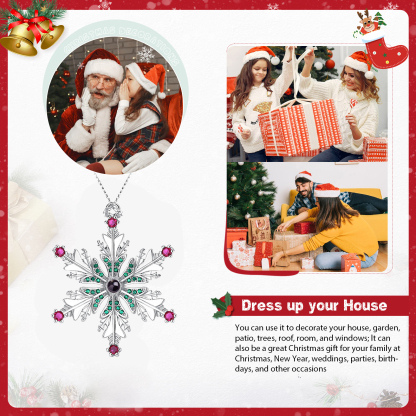 Navidad-Ornamento en forma de nieve con proyección de foto personalizada | Jessemade