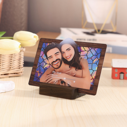 Base de madera para pegatina