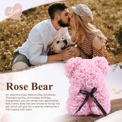 San Valentín-Decoración de oso de rosas