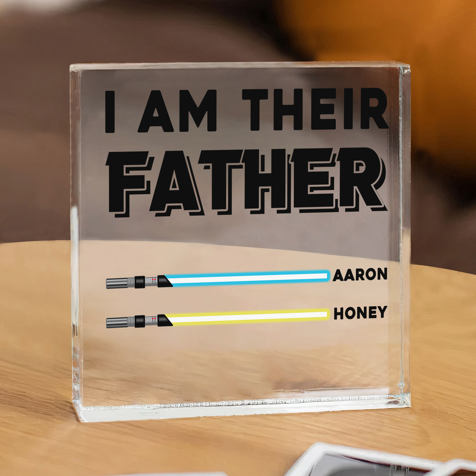 A mi papá-Placa de acrílico en forma de cuadro "Soy su papá" con 1-6 nombres personalizados | Jessemade