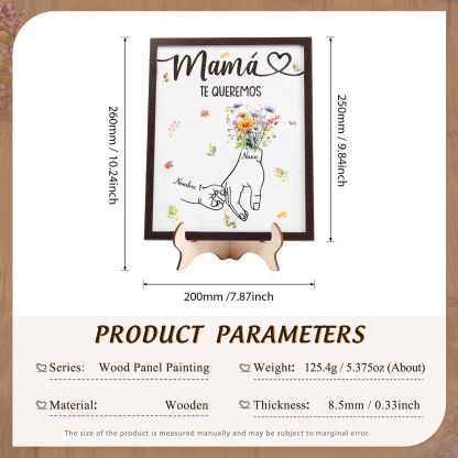 A mi mamá-Adorno 1 nombre y 1 texto personalizados decoración de madera mano con mano | Jessemade