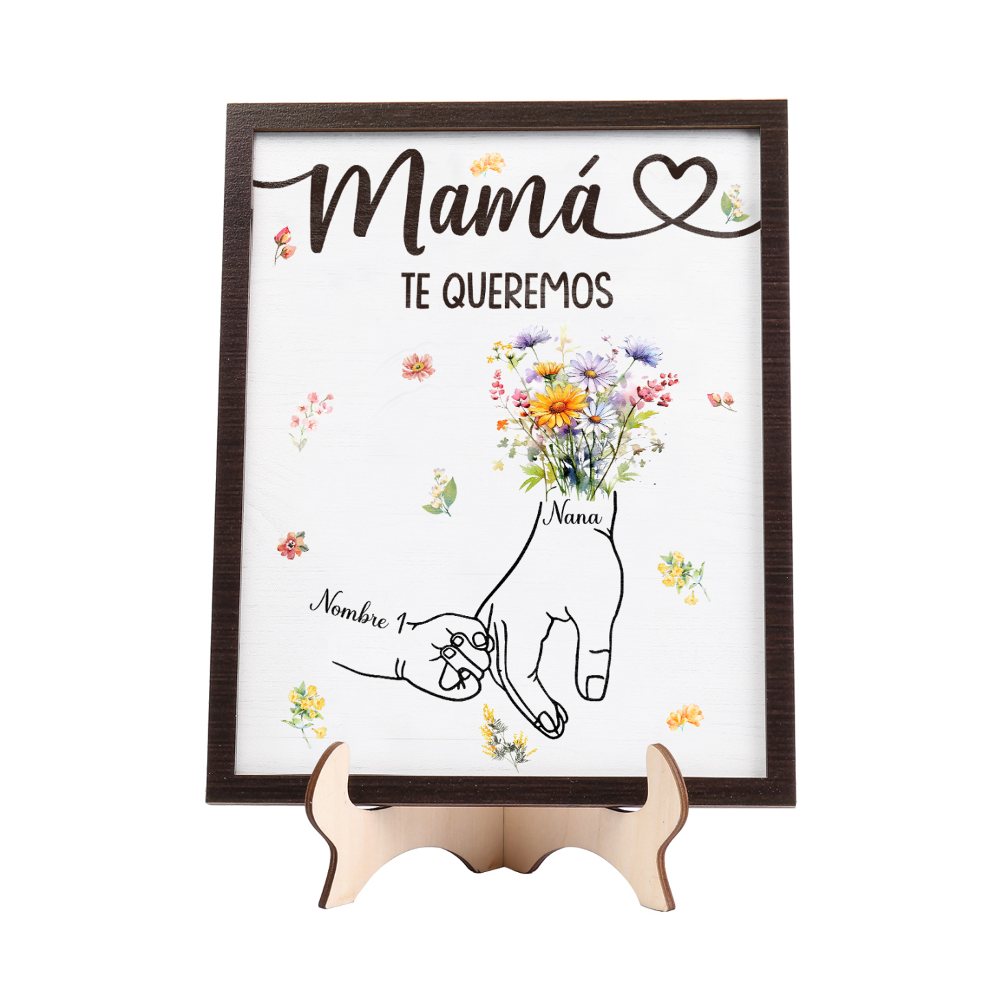 A mi mamá-Adorno 1 nombre y 1 texto personalizados decoración de madera mano con mano | Jessemade
