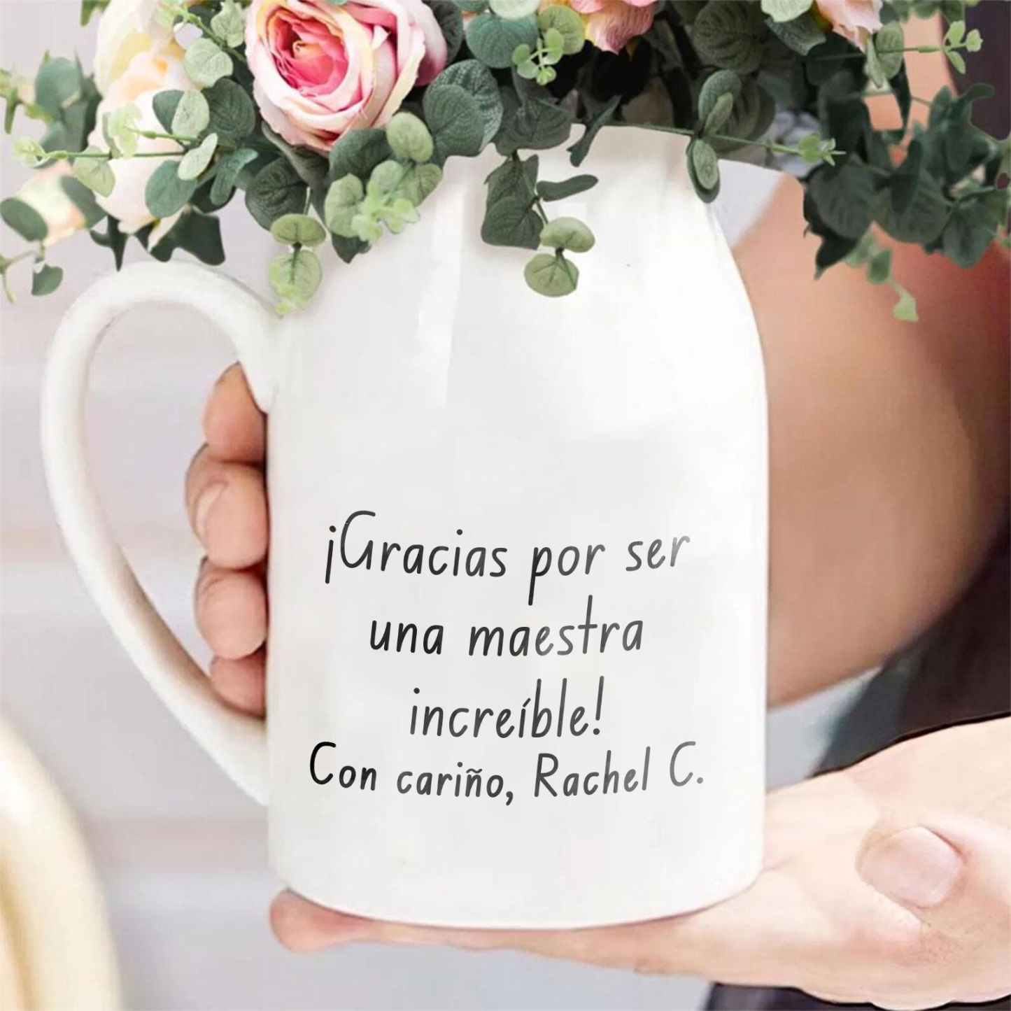 Florero personalizado con texto para graduado – Regalo emotivo para la vuelta a la escuela