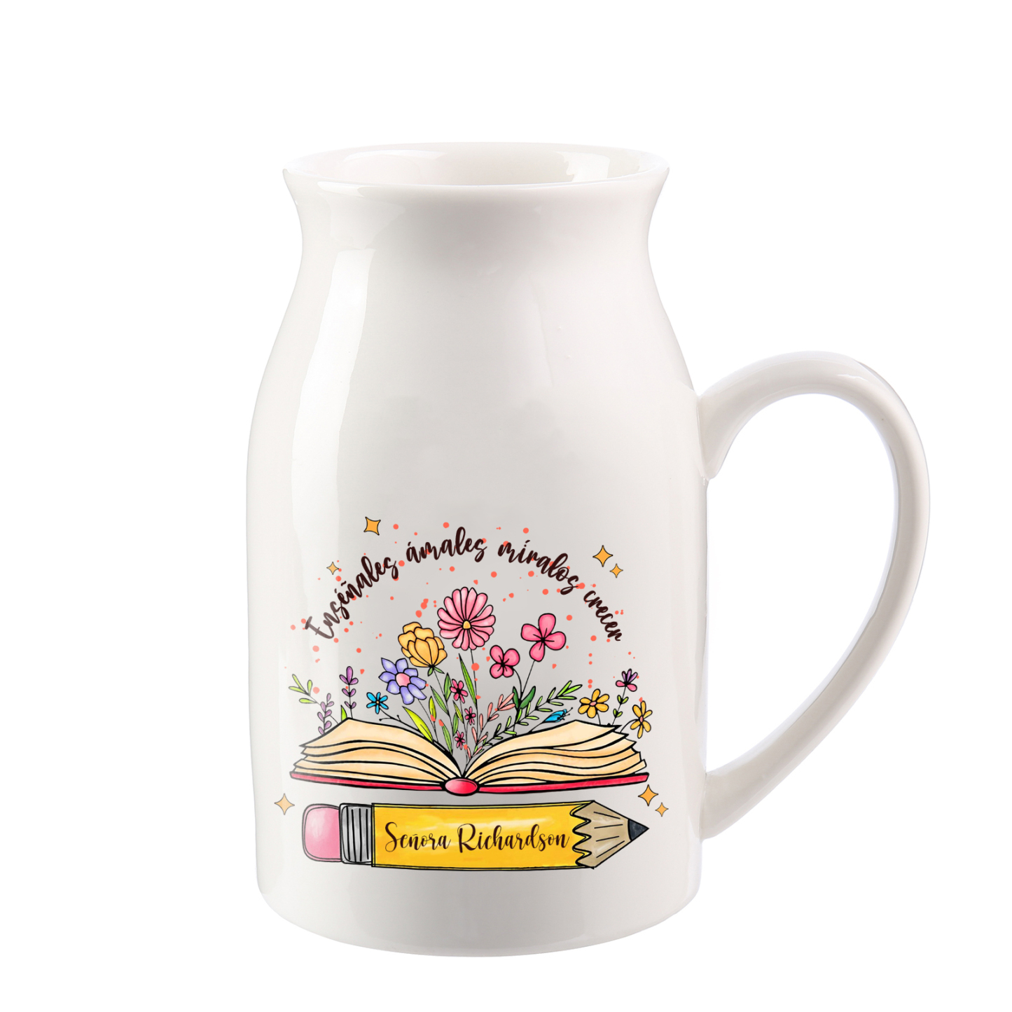 Florero personalizado con texto para graduado – Regalo emotivo para la vuelta a la escuela