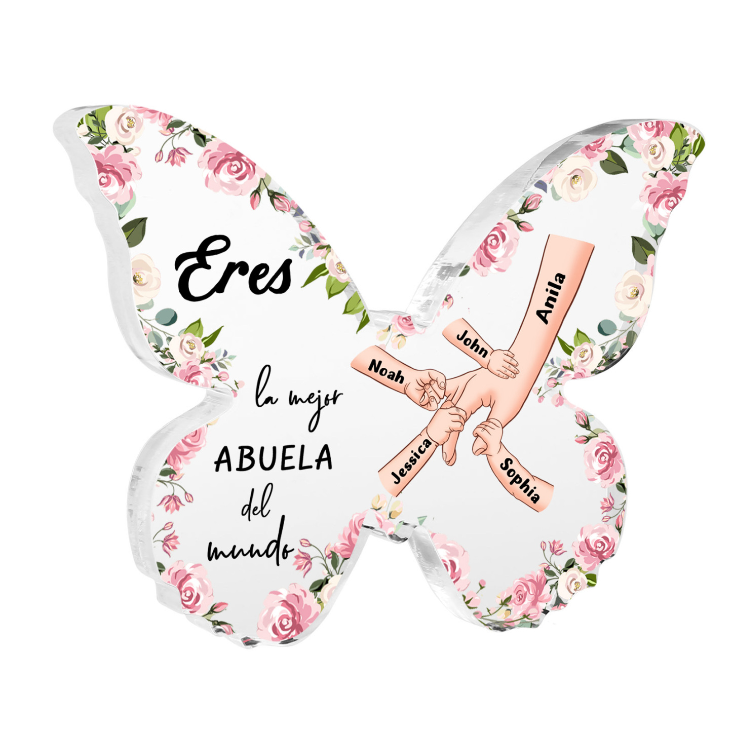 Para abuela - Placa De Acrílico personalizado en forma de mariposa con nombres – Decoración emotiva para el Día de los Abuelos, regalo único para abuela