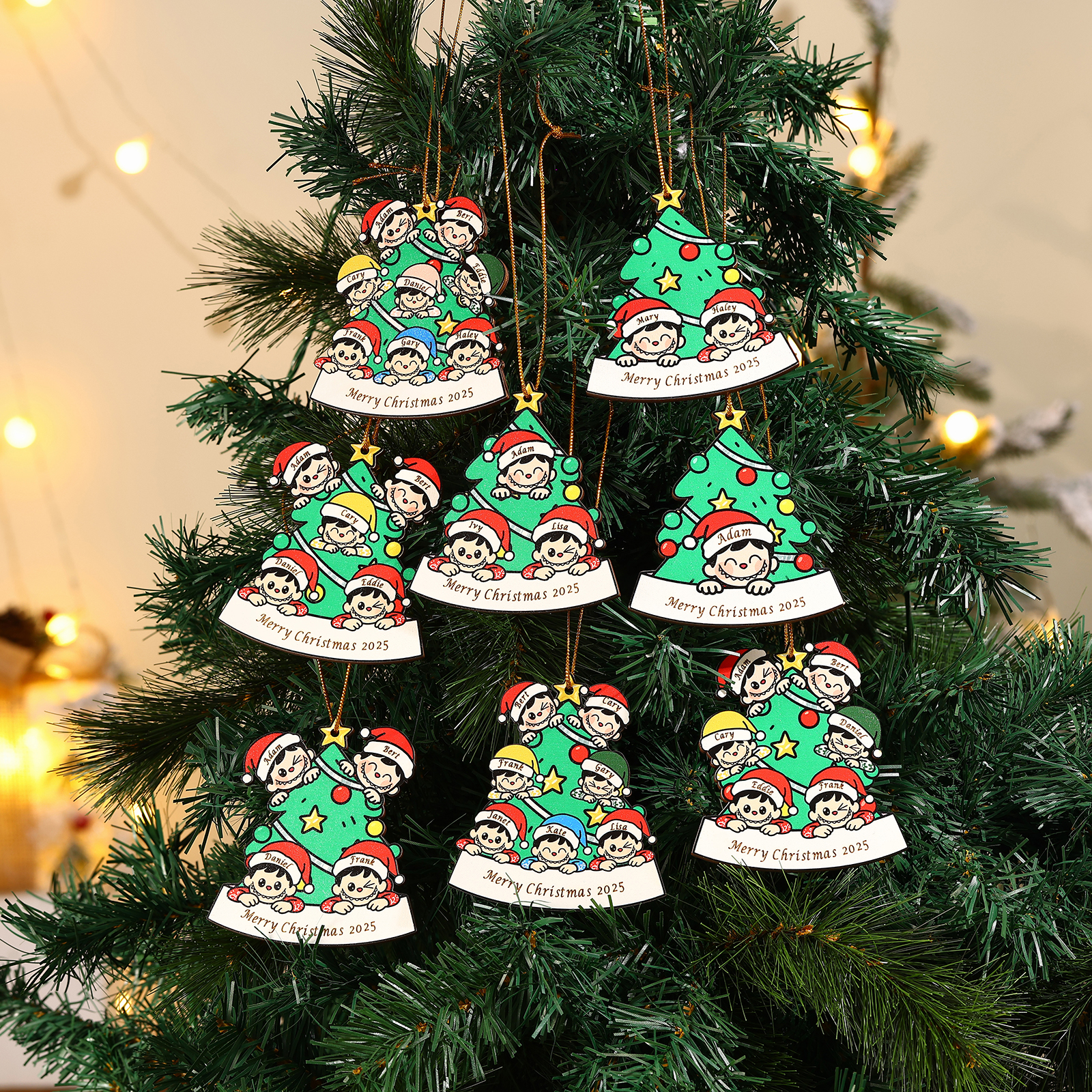 Adorno familiar personalizado para el árbol de Navidad 2025
