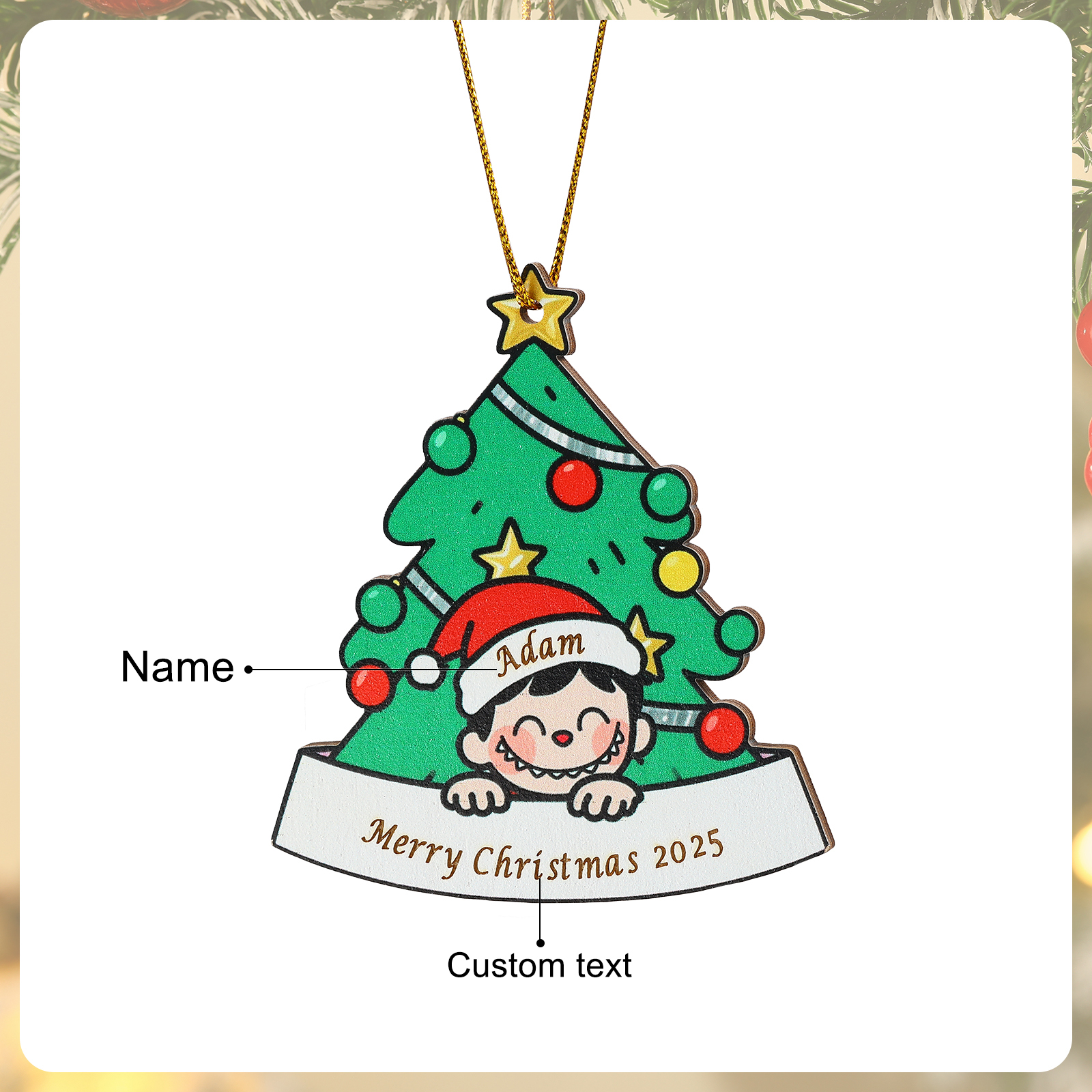 Adorno familiar personalizado para el árbol de Navidad 2025