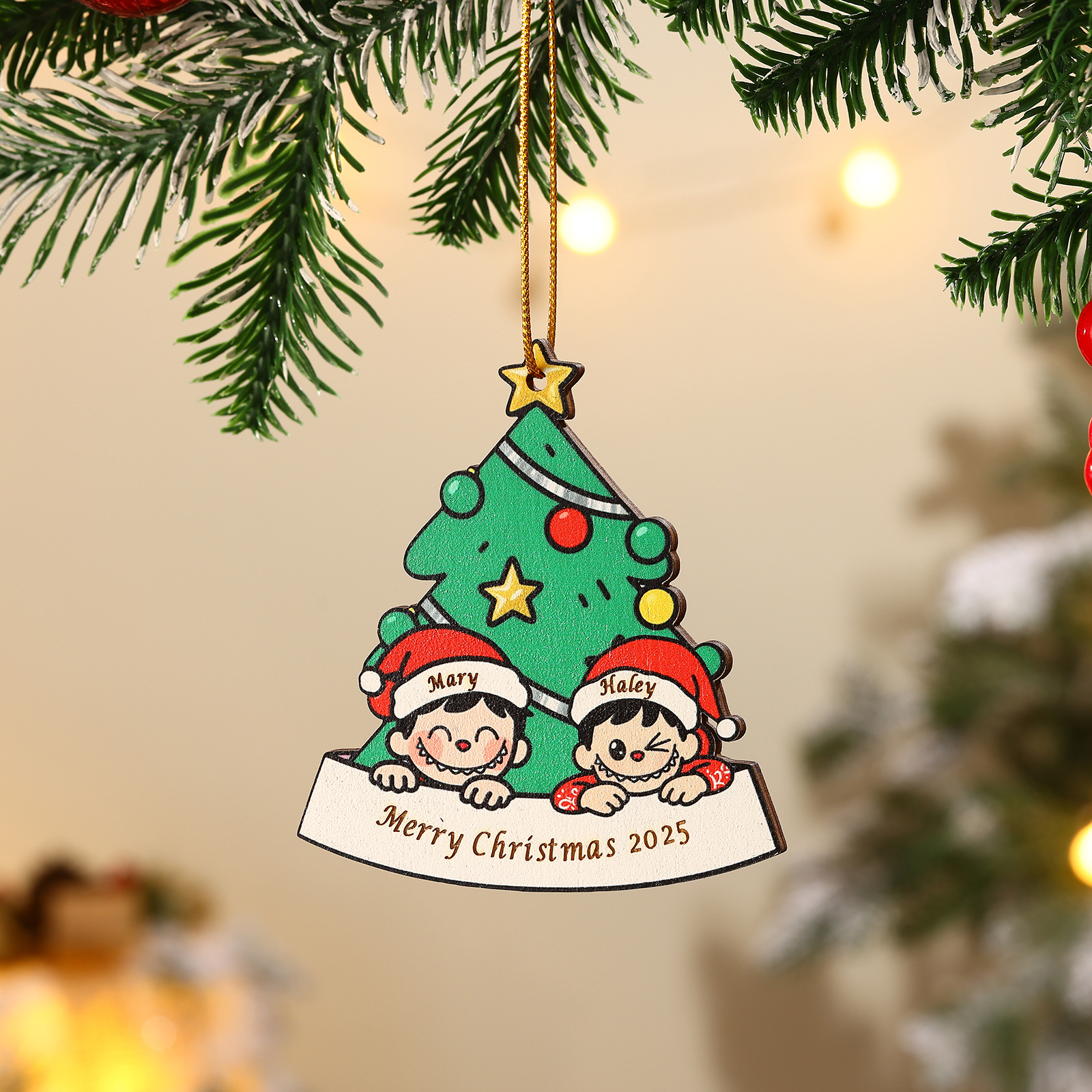 Adorno navideño personalizado con 1 a 8 nombres para la familia | Jessemade