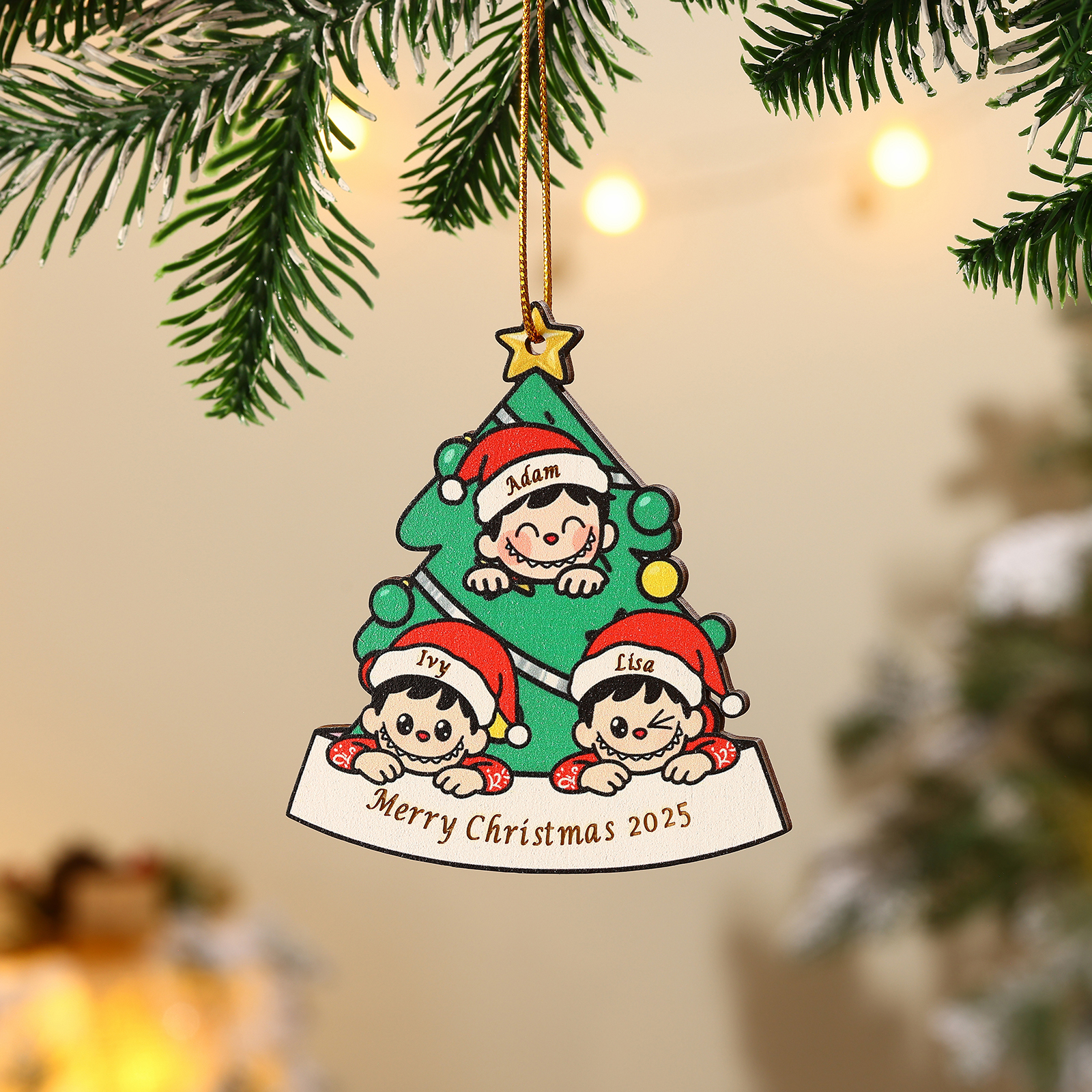 Adorno familiar personalizado para el árbol de Navidad 2025