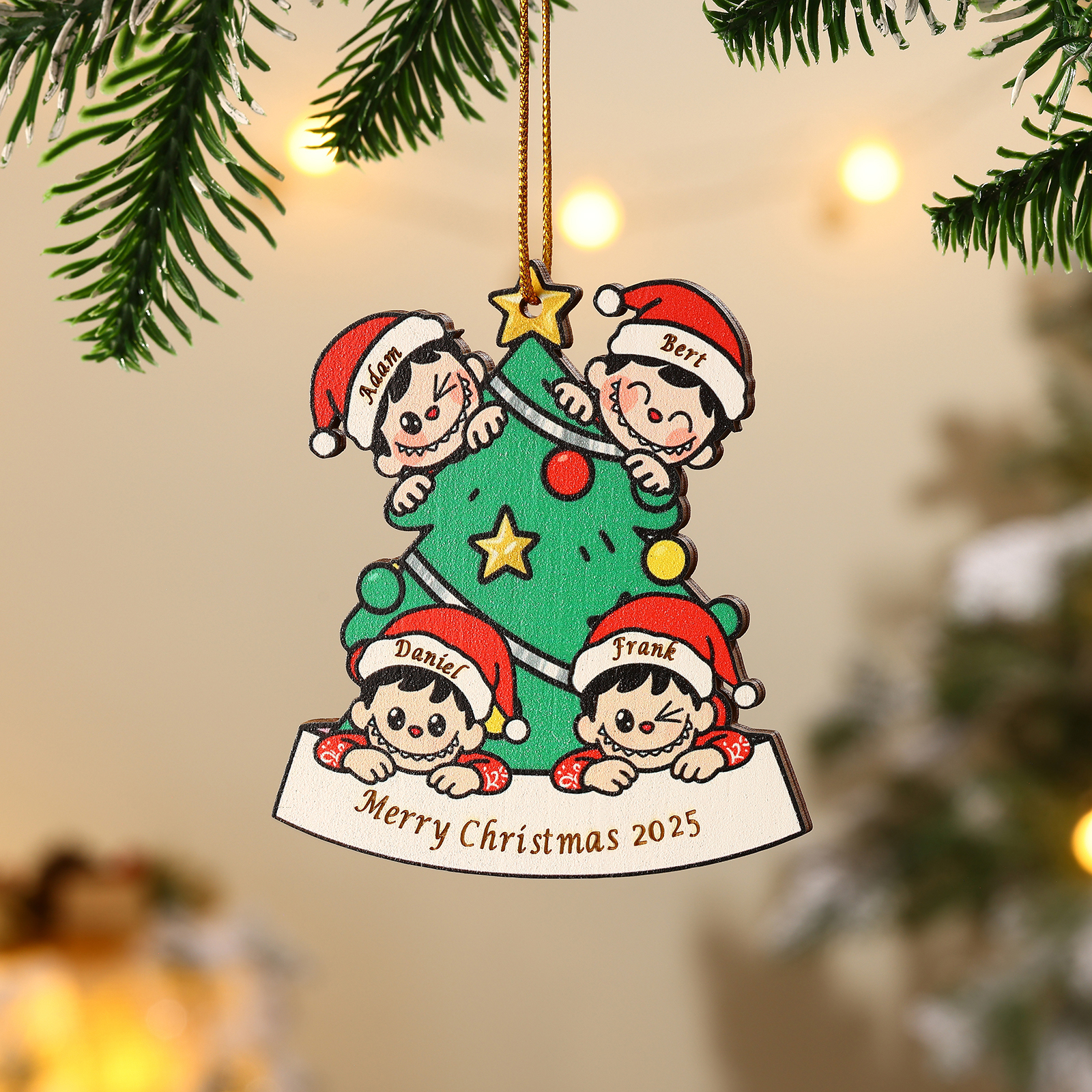 Adorno familiar personalizado para el árbol de Navidad 2025