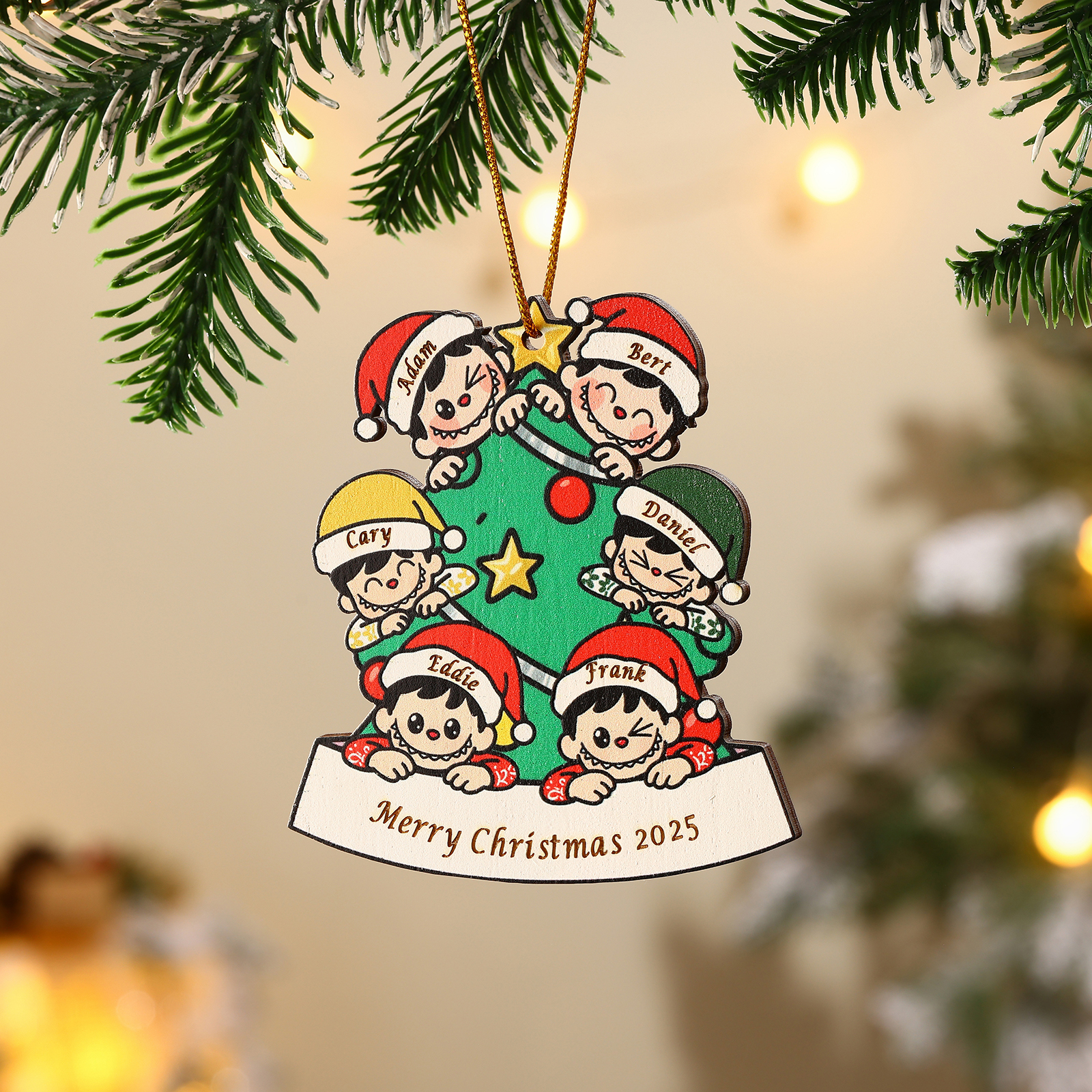 Adorno familiar personalizado para el árbol de Navidad 2025