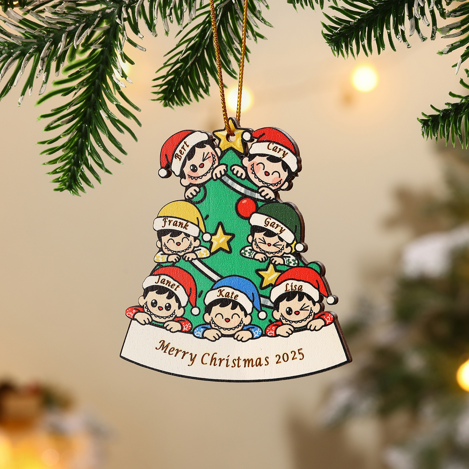 Adorno familiar personalizado para el árbol de Navidad 2025