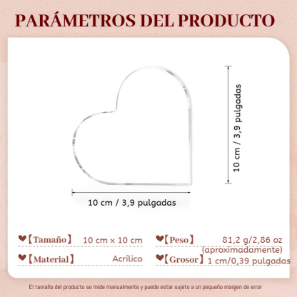 Abuela - Placa de acrílico en forma de corazón 2-10 nombres y flores personalizados | Jessemade