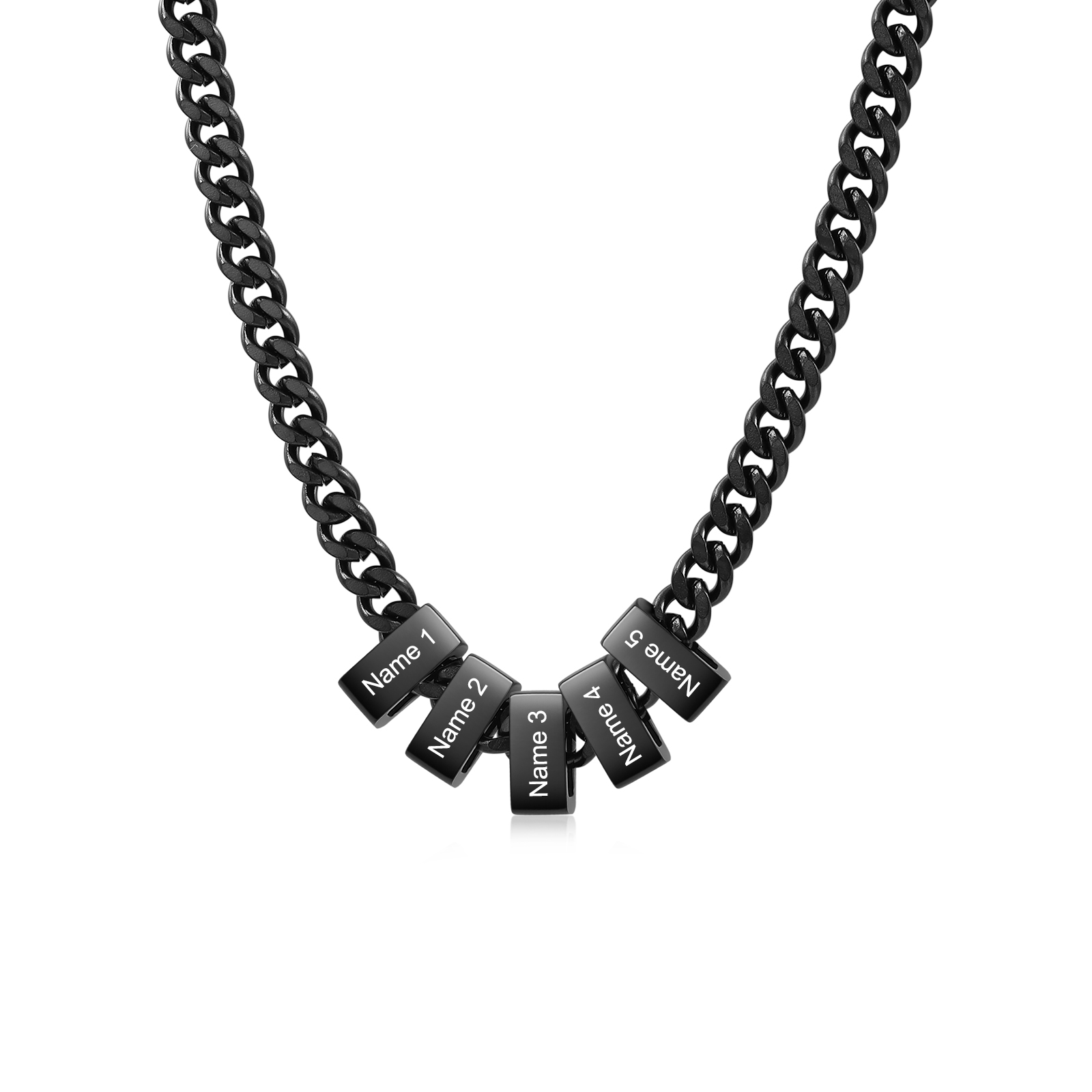 Collar de eslabones cubanos personalizado para hombre con 1 a 6 nombres