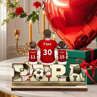 Decoración Papá fútbol con hijos personalizada