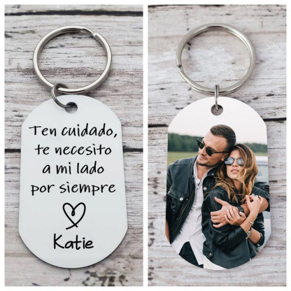 Pareja-Kit de regalo cartera, llavero, tarjeta y bolígrafo con caja foto, nombre, letra y texto personalizados | Jessemade