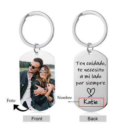 Pareja-Kit de regalo cartera, llavero, tarjeta y bolígrafo con caja foto, nombre, letra y texto personalizados | Jessemade