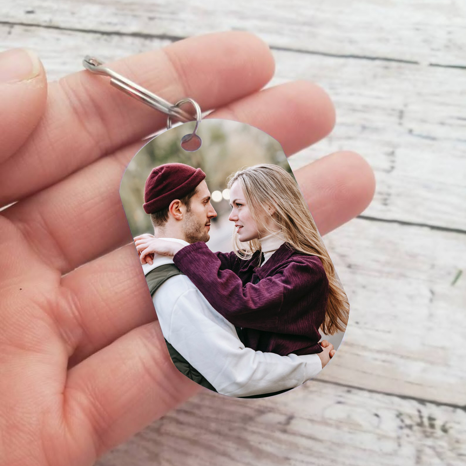 Kit de regalo llavero y cartera con caja llavero de texto y foto, nombre, letra y foto personalizados en cartera | Jessemade