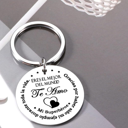 A mi papá-Llavero de placa redonda