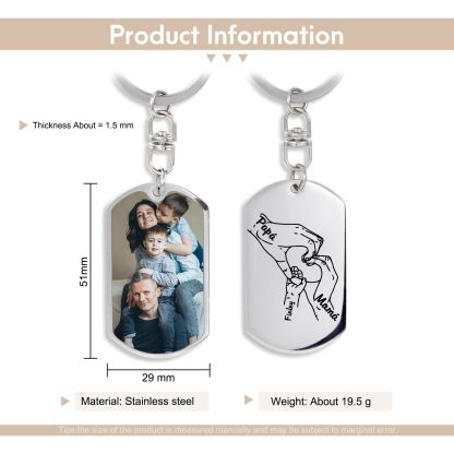 A mi papá/mamá-Llavero 3-7 Nombres Personalizados Manos Cogidas