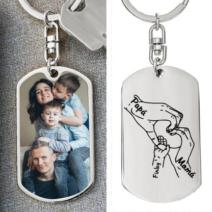 A mi papá/mamá-Llavero 3-7 Nombres Personalizados Manos Cogidas
