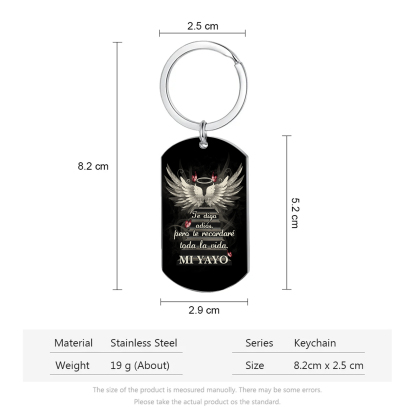 Llavero conmemorativo a un ser querido alas de ángel texto personalizado | Jessemade
