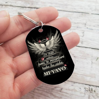 Llavero conmemorativo a un ser querido alas de ángel texto personalizado | Jessemade