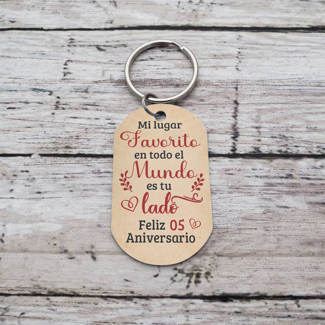 Llavero para pareja aniversario personalizado con foto, 2 nombres y número | Jessemade