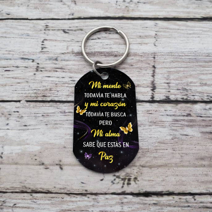 Llavero conmemorativo con mariposas nombre, años y foto personalizados | Jessemade