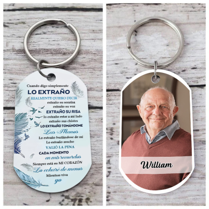 Llavero conmemorativo con plumas nombre y foto personalizados | Jessemade