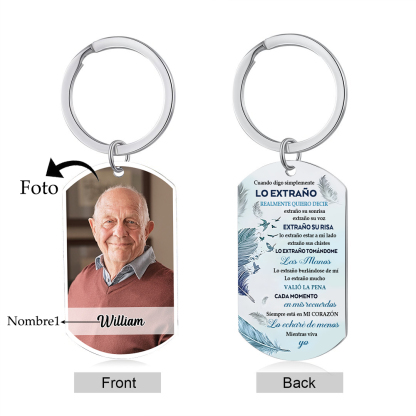Llavero conmemorativo con plumas nombre y foto personalizados | Jessemade