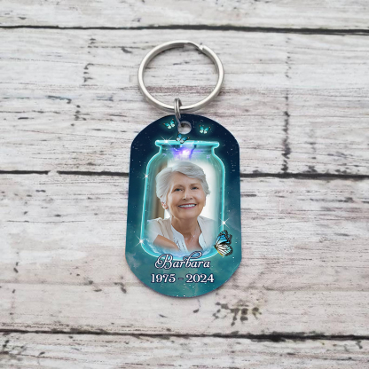 Llavero conmemorativo con mariposas nombre, años y foto personalizados | Jessemade