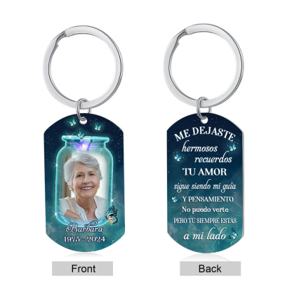 Llavero conmemorativo con mariposas nombre, años y foto personalizados | Jessemade