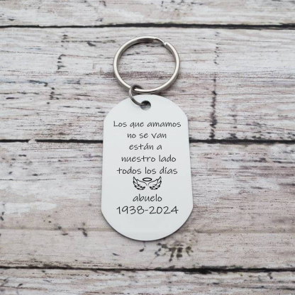 Llavero conmemorativo con alas y halo nombre, años y foto personalizados | Jessemade