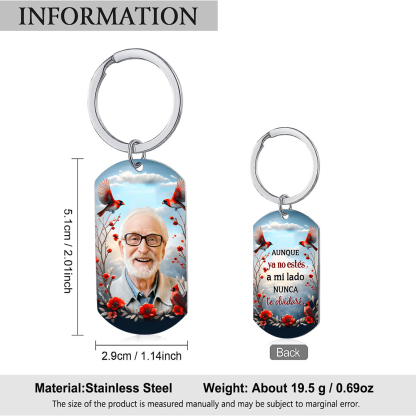 Llavero conmemorativo con cardenal y flor foto personalizada | Jessemade