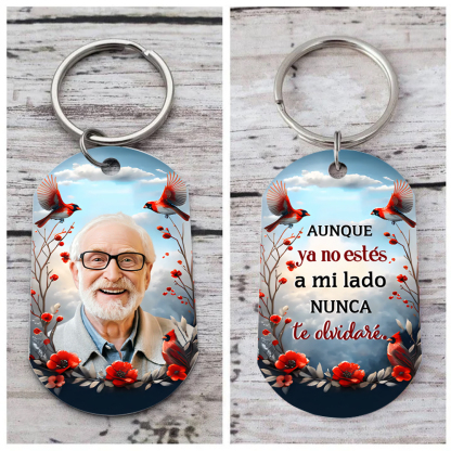 Llavero conmemorativo con cardenal y flor foto personalizada | Jessemade