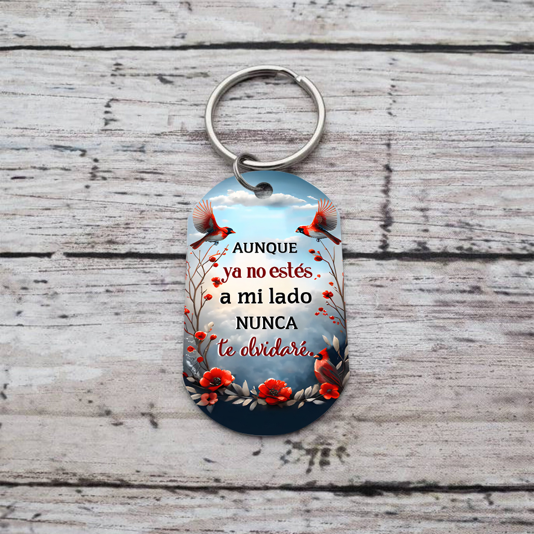 Llavero conmemorativo con cardenal y flor foto personalizada | Jessemade