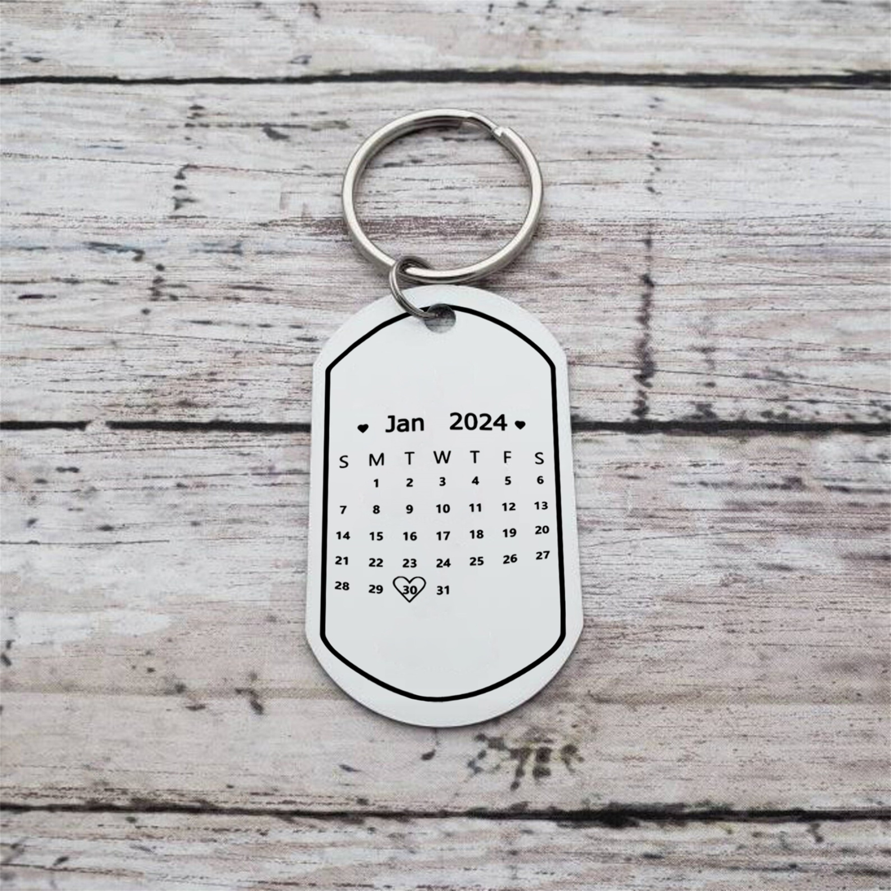 Llavero para pareja cartel de dirección personalizado con 2 nombres, 2 años y calendario | Jessemade