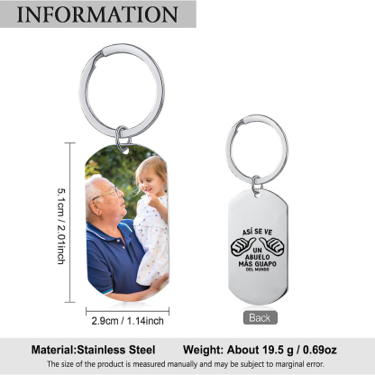 A mi abuelo-Llavero GUAPO ABUELO personalizado con 1 foto | Jessemade