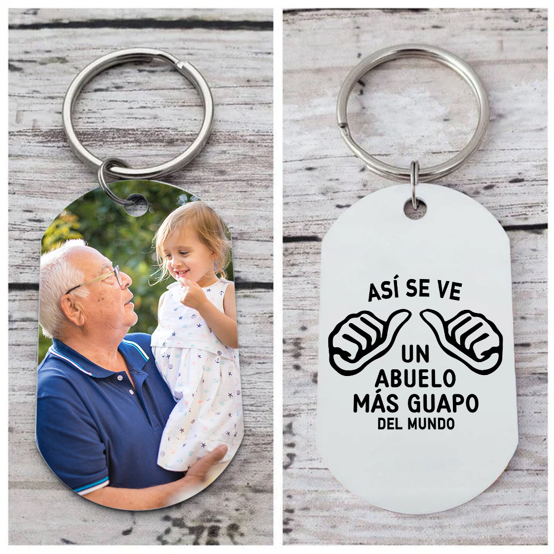 A mi abuelo-Llavero GUAPO ABUELO personalizado con 1 foto | Jessemade