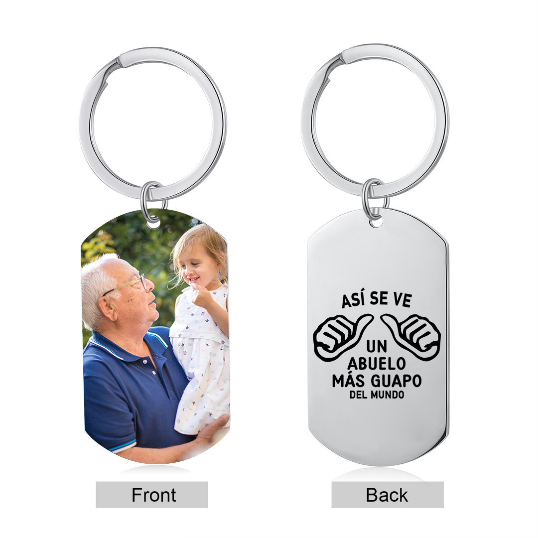 A mi abuelo-Llavero GUAPO ABUELO personalizado con 1 foto | Jessemade