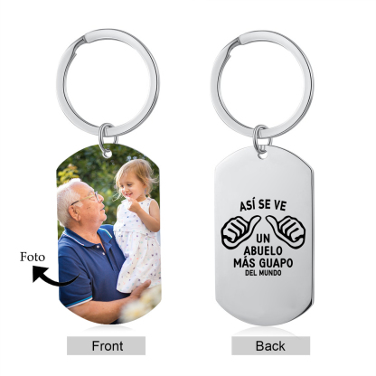 A mi abuelo-Llavero GUAPO ABUELO personalizado con 1 foto | Jessemade