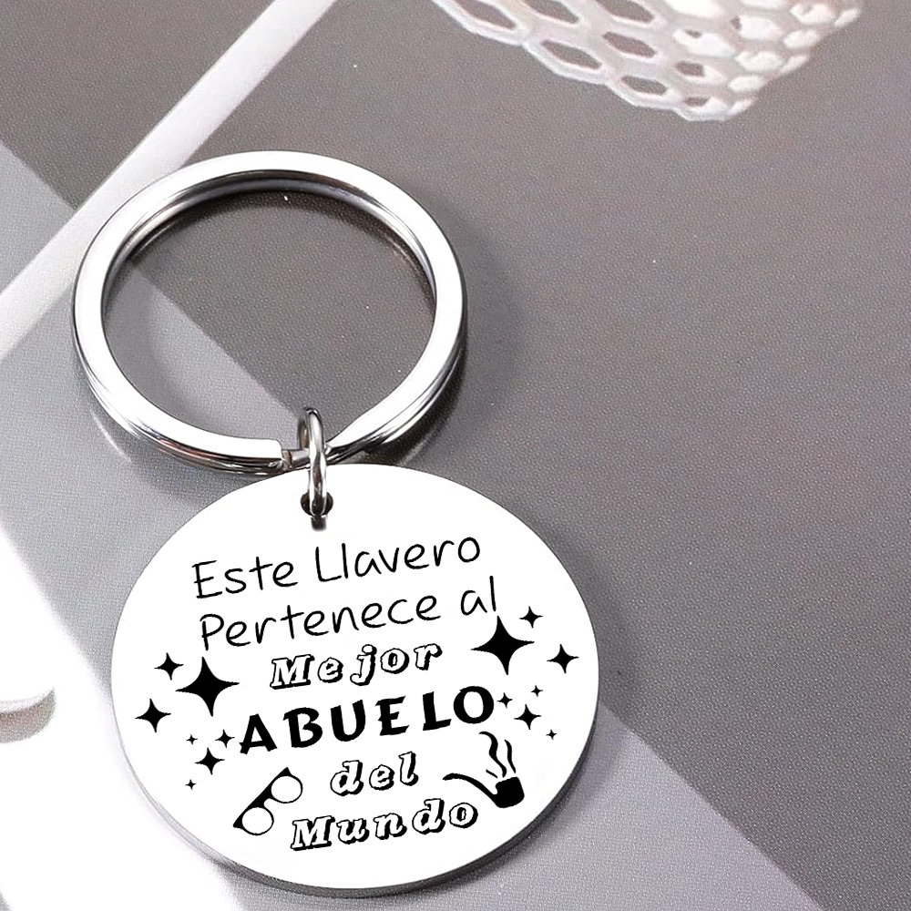 A mi papá/abuelo-Llavero de placa redonda
