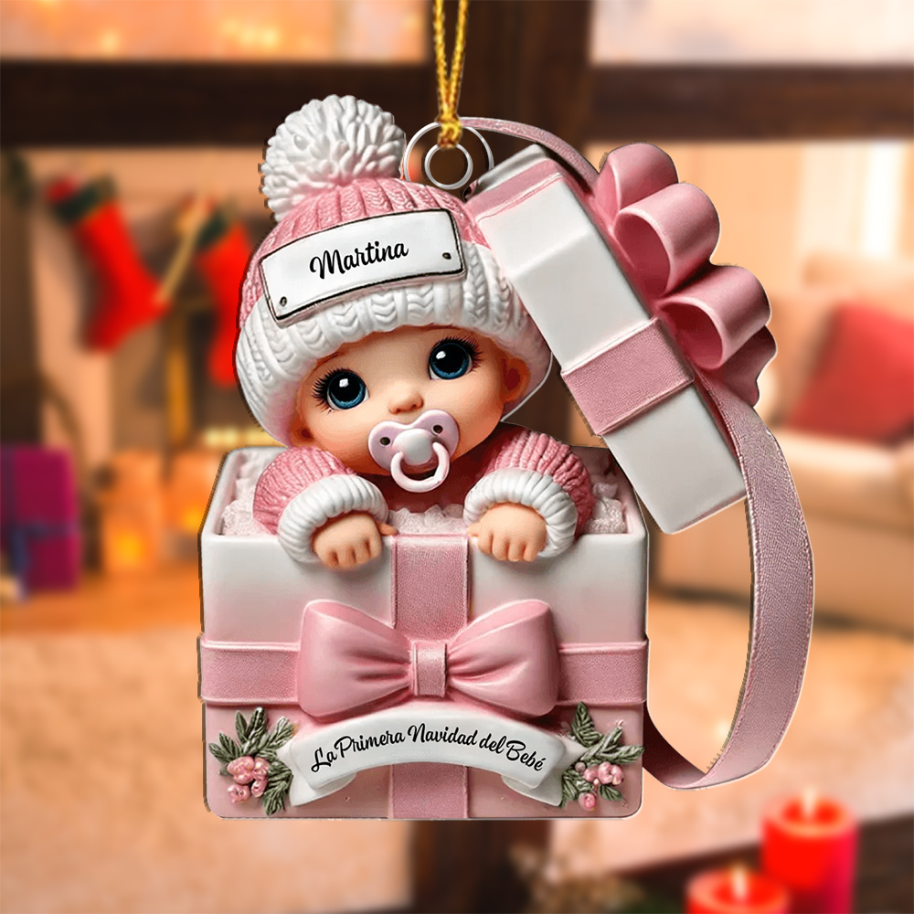 Adorno/ornamento navideño personalizado - árbol de Navidad personalizado – Bebé en caja de regalo | Jessemade