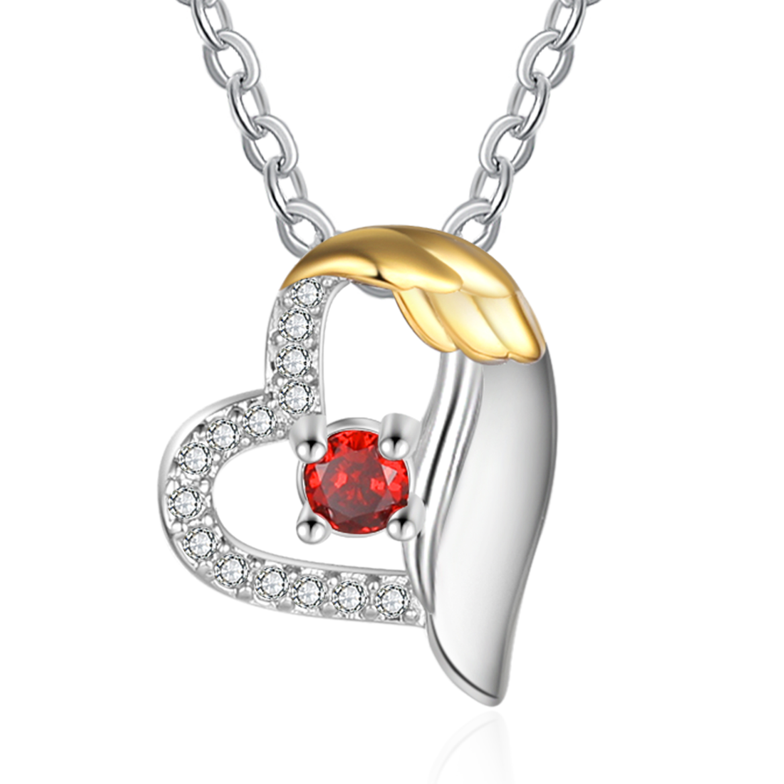 Collar de corazón con 1 piedra de nacimiento y 1 nombre collar personalizado para mujer | Jessemade