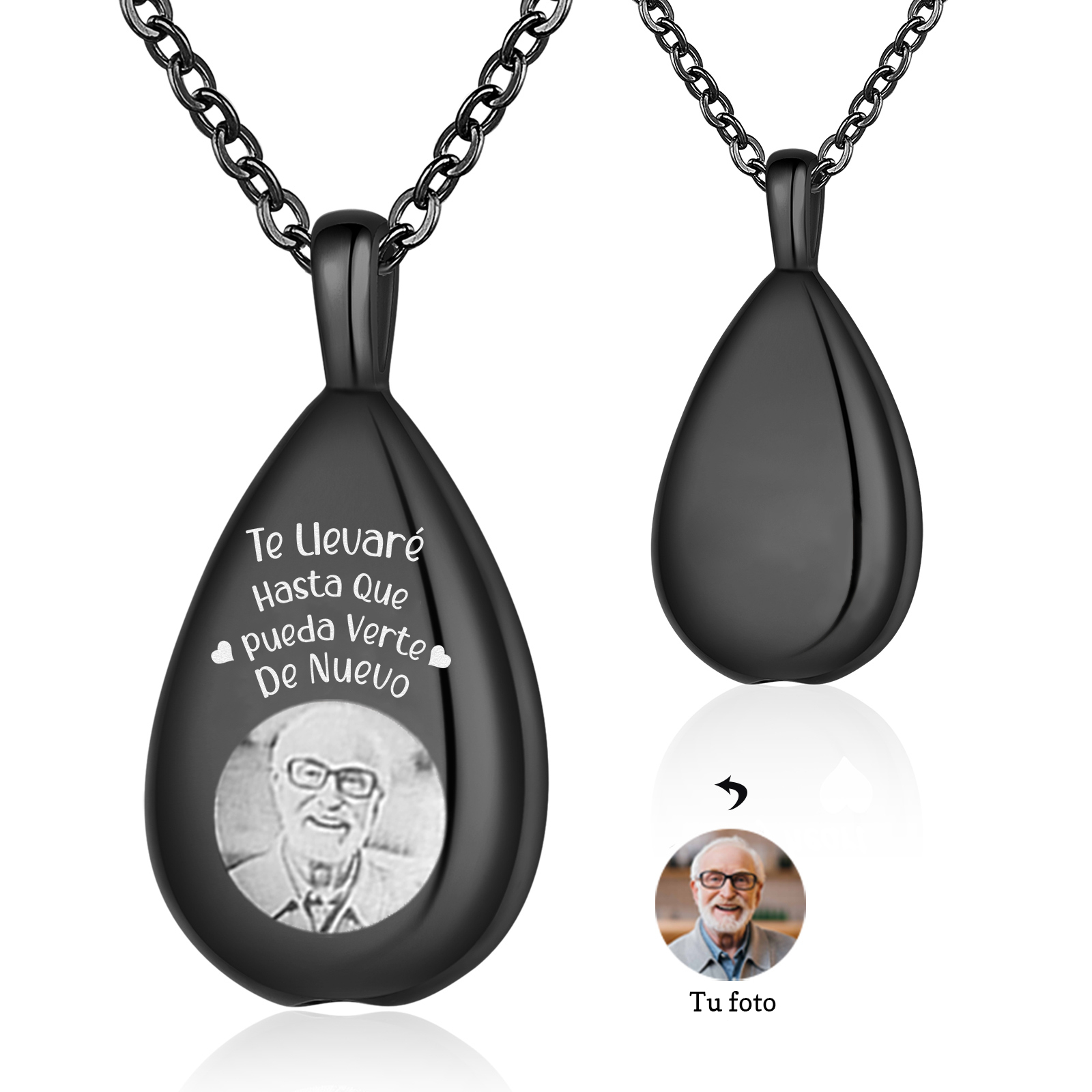 Collar Conmemorativo en Forma de Gota con Foto Collar Personalizado | Jessemade