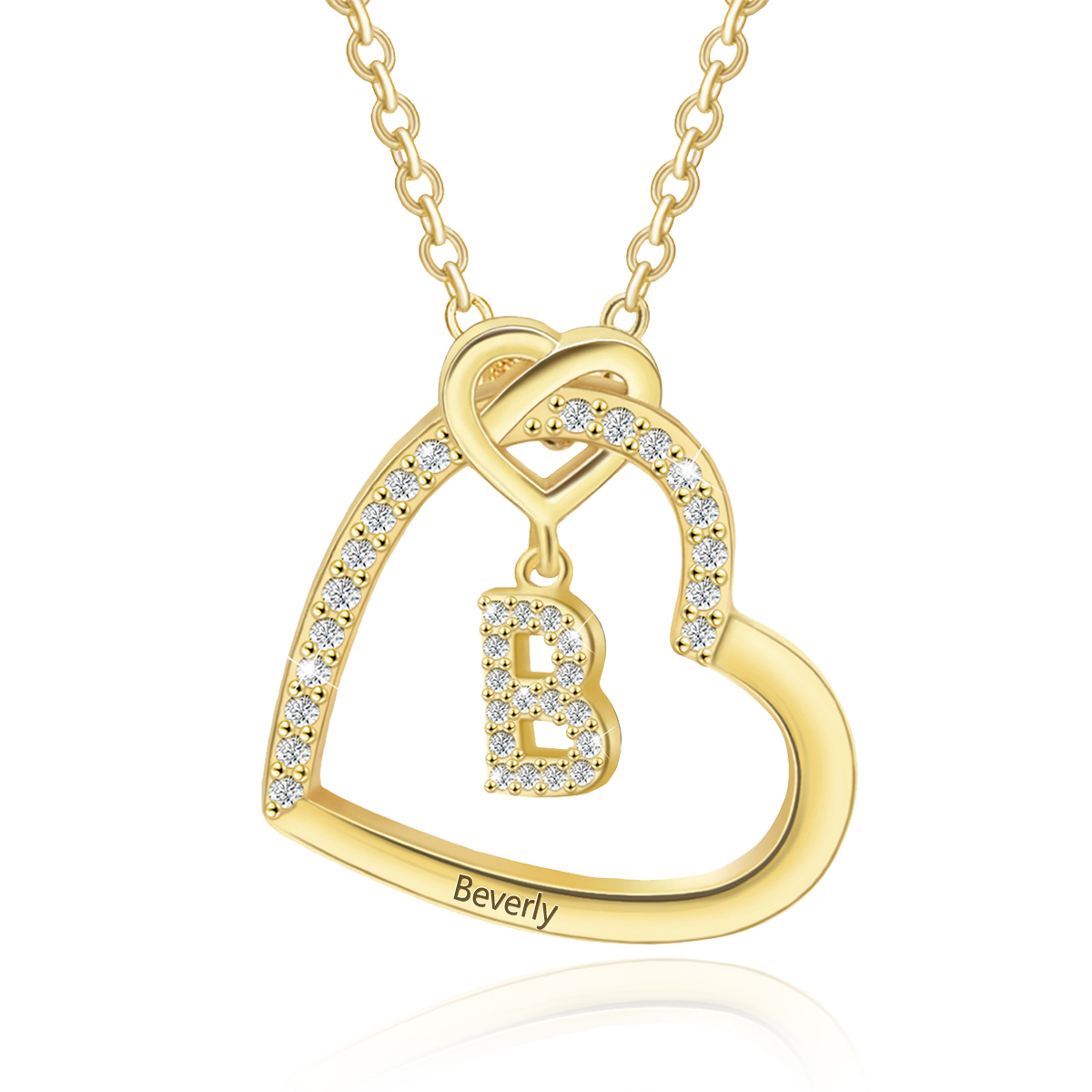 Collar de corazón con colgante de latra con 1 nombre collar personalizado para mujer | Jessemade