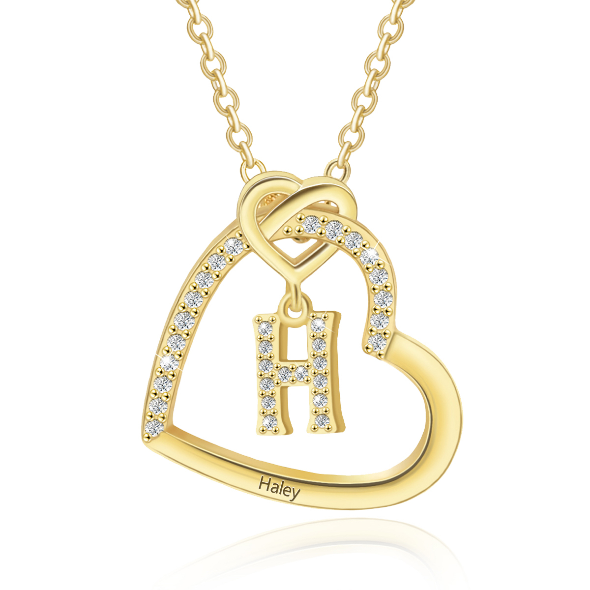 Collar de corazón con colgante de latra con 1 nombre collar personalizado para mujer | Jessemade