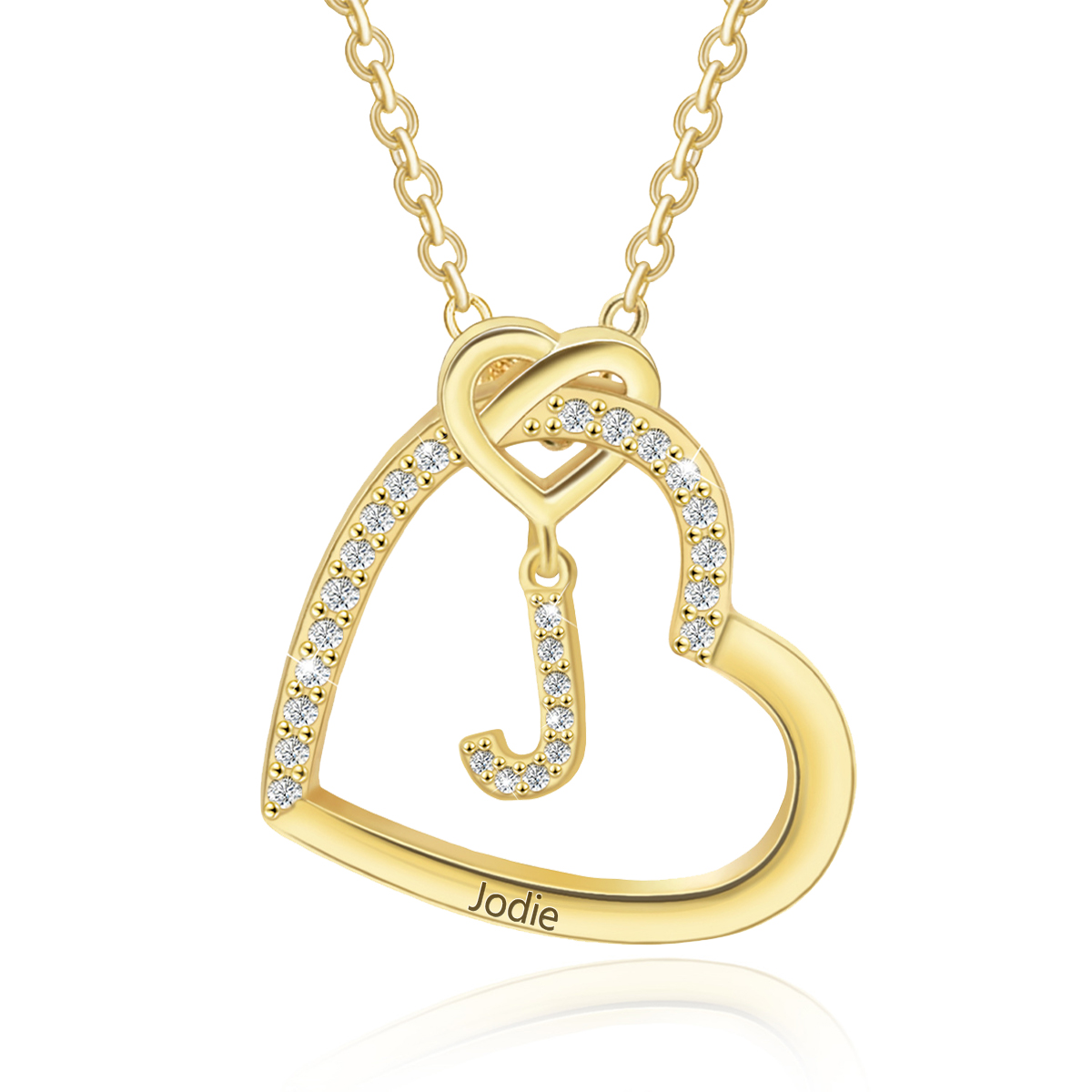 Collar de corazón con colgante de latra con 1 nombre collar personalizado para mujer | Jessemade